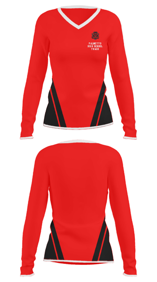 Women's Long Sleeve Vneck Shirt, Palmetto High School Track, Track & Field, Teamtime, Team time, sublimation, custom sports apparel, team uniforms, spirit wear, spiritwear, sports uniforms, custom shirts, team store, custom team store, fundraiser sports, apparel fundraiser