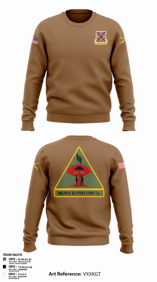 Crew Neck Sweatshirt, C BTRY 1/107 FA, National Guard, Teamtime, Team time, sublimation, custom sports apparel, team uniforms, spirit wear, spiritwear, sports uniforms, custom shirts, team store, custom team store, fundraiser sports, apparel fundraiser