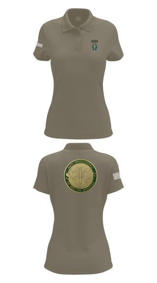 Women's Short Sleeve Performance Polo, Echo 20th SFG, National Guard, Teamtime, Team time, sublimation, custom sports apparel, team uniforms, spirit wear, spiritwear, sports uniforms, custom shirts, team store, custom team store, fundraiser sports, apparel fundraiser
