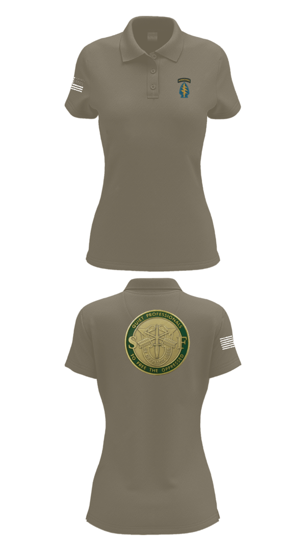 Women's Short Sleeve Performance Polo, Echo 20th SFG, National Guard, Teamtime, Team time, sublimation, custom sports apparel, team uniforms, spirit wear, spiritwear, sports uniforms, custom shirts, team store, custom team store, fundraiser sports, apparel fundraiser