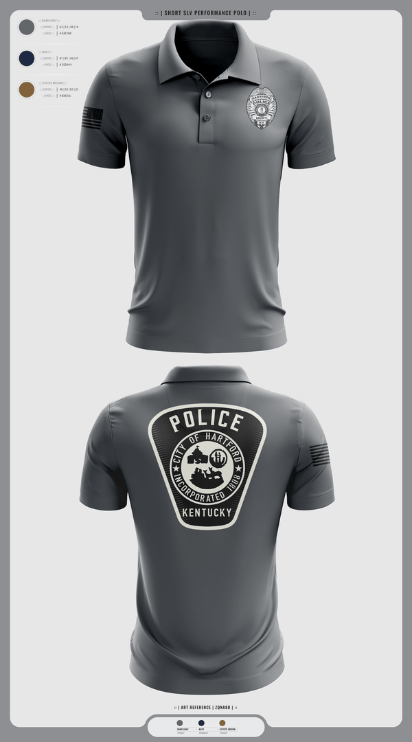 Short Sleeve Performance Polo, Hartford Police Department, Police, Teamtime, Team time, sublimation, custom sports apparel, team uniforms, spirit wear, spiritwear, sports uniforms, custom shirts, team store, custom team store, fundraiser sports, apparel fundraiser