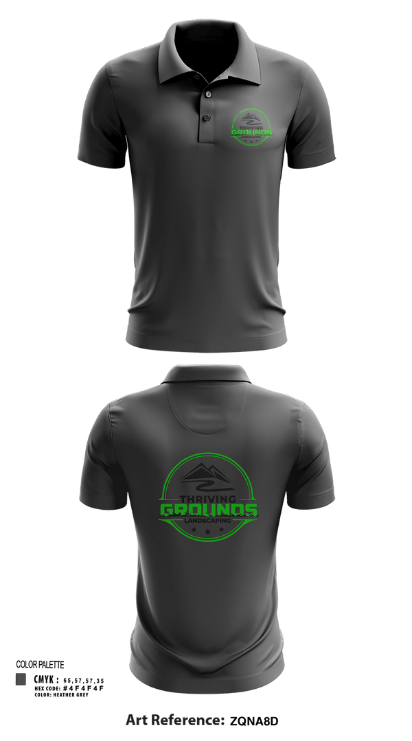 Short Sleeve Performance Polo, Thriving Grounds Landscaping, , Teamtime, Team time, sublimation, custom sports apparel, team uniforms, spirit wear, spiritwear, sports uniforms, custom shirts, team store, custom team store, fundraiser sports, apparel fundraiser