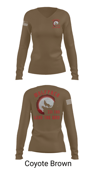Womens Long Sleeve Vneck Shirt, 331 TRS / FLT 154 WOLFPACK, , Teamtime, Team time, sublimation, custom sports apparel, team uniforms, spirit wear, spiritwear, sports uniforms, custom shirts, team store, custom team store, fundraiser sports, apparel fundraiser