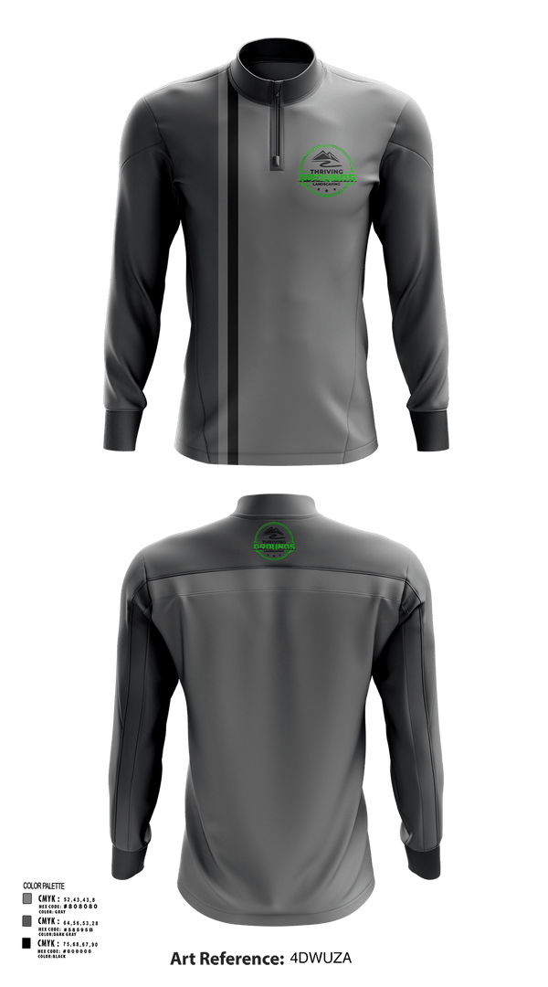 Quarter Zip Jacket, Thriving Grounds Landscaping, , Teamtime, Team time, sublimation, custom sports apparel, team uniforms, spirit wear, spiritwear, sports uniforms, custom shirts, team store, custom team store, fundraiser sports, apparel fundraiser