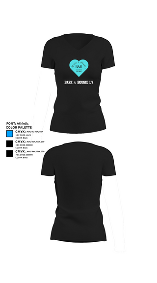 Womens Short Sleeve Vneck Shirt, Bark & Bougie LV, , Teamtime, Team time, sublimation, custom sports apparel, team uniforms, spirit wear, spiritwear, sports uniforms, custom shirts, team store, custom team store, fundraiser sports, apparel fundraiser