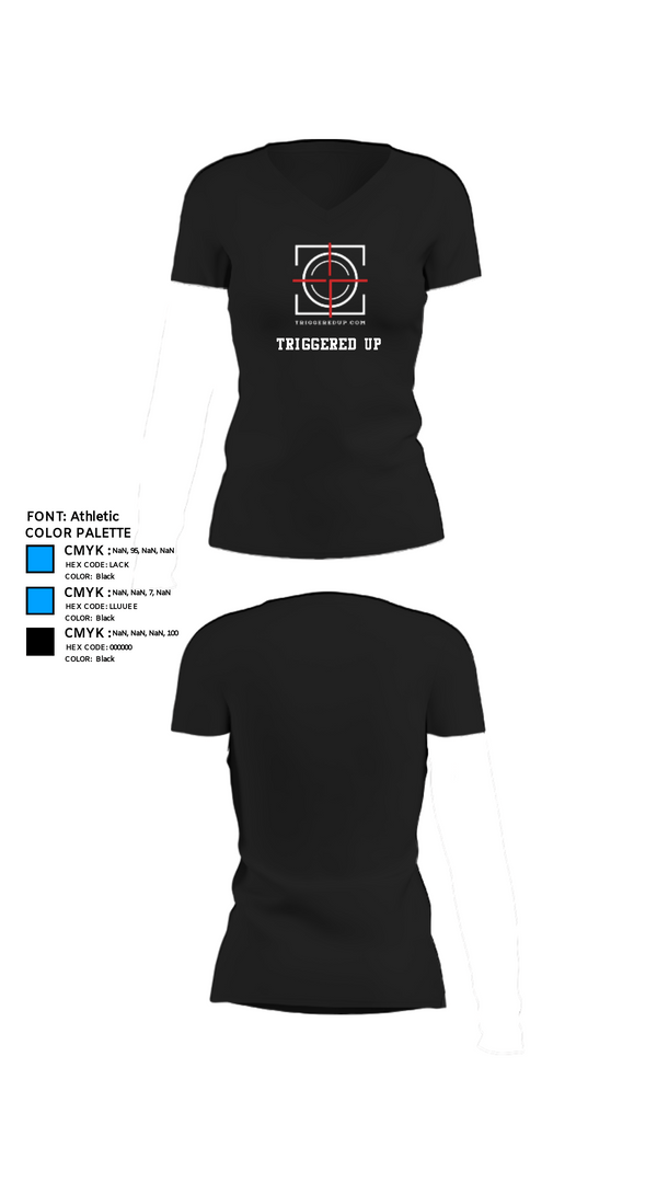 Womens Short Sleeve Vneck Shirt, Triggered up, , Teamtime, Team time, sublimation, custom sports apparel, team uniforms, spirit wear, spiritwear, sports uniforms, custom shirts, team store, custom team store, fundraiser sports, apparel fundraiser