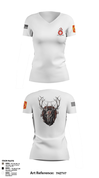 Bravo 1st BN 14th FAR 722916 Women's Short Sleeve V-neck Shirt - 2
