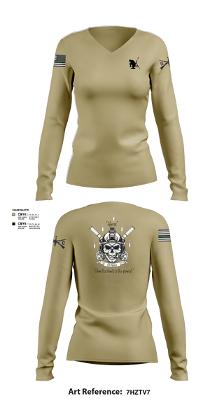 Womens Long Sleeve Vneck Shirt, C co 1-185 Th, Army, Teamtime, Team time, sublimation, custom sports apparel, team uniforms, spirit wear, spiritwear, sports uniforms, custom shirts, team store, custom team store, fundraiser sports, apparel fundraiser