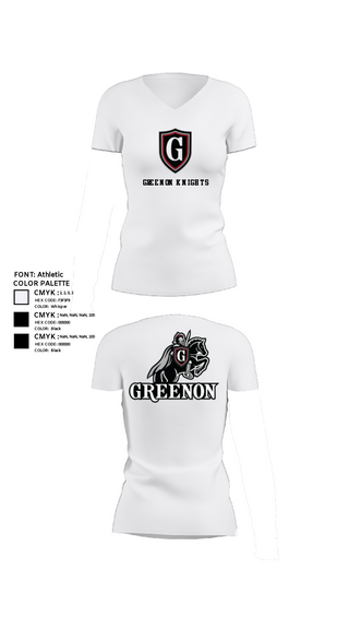 Womens Short Sleeve Vneck Shirt, Greenon Knights, Women's Volleyball, Teamtime, Team time, sublimation, custom sports apparel, team uniforms, spirit wear, spiritwear, sports uniforms, custom shirts, team store, custom team store, fundraiser sports, apparel fundraiser