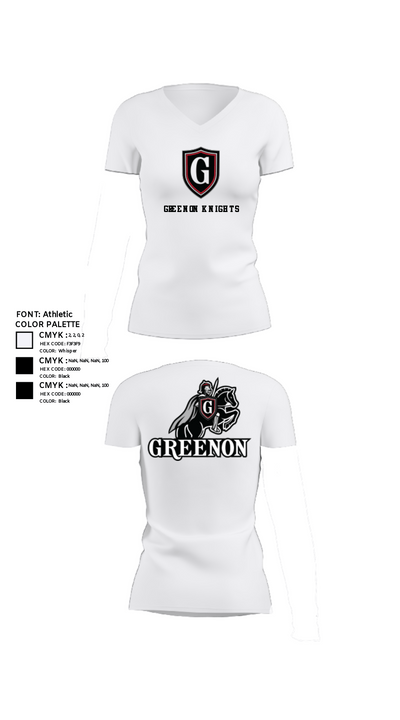 Greenon Knights 17208491 Women's Short Sleeve V-neck Shirt - 18
