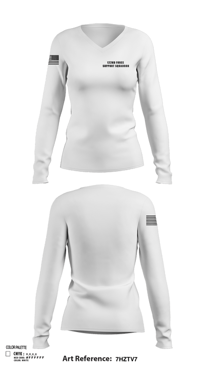 122nd Force Support Squadron 81827886 Women's Long Sleeve V-neck Shirt - 123