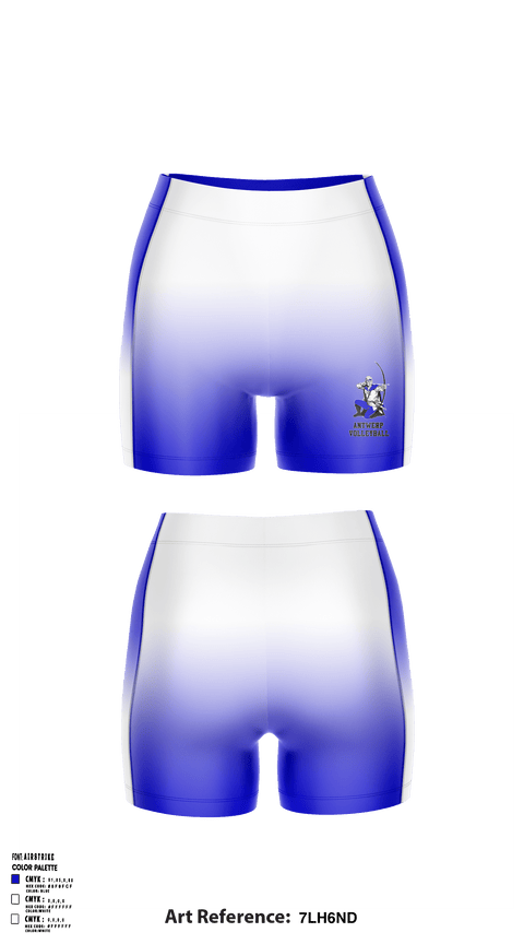 Women's Compression Shorts, Antwerp Senior High School Volleyball, Women's Volleyball, Teamtime, Team time, sublimation, custom sports apparel, team uniforms, spirit wear, spiritwear, sports uniforms, custom shirts, team store, custom team store, fundraiser sports, apparel fundraiser