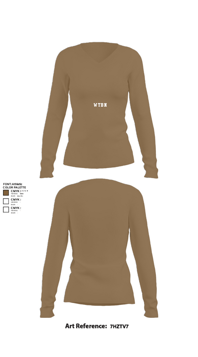 Wtbn 9100072 Women's Long Sleeve V-neck Shirt - 2