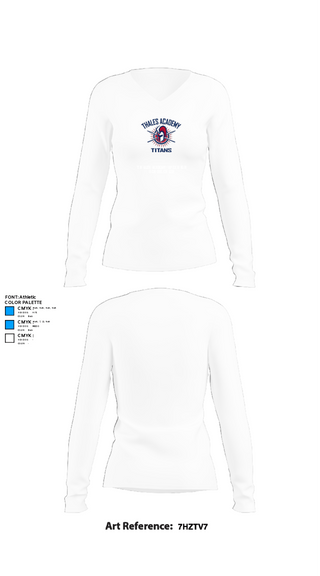 Womens Long Sleeve Vneck Shirt, Thales Academy-Apex High School Cheer, Cheer, Teamtime, Team time, sublimation, custom sports apparel, team uniforms, spirit wear, spiritwear, sports uniforms, custom shirts, team store, custom team store, fundraiser sports, apparel fundraiser