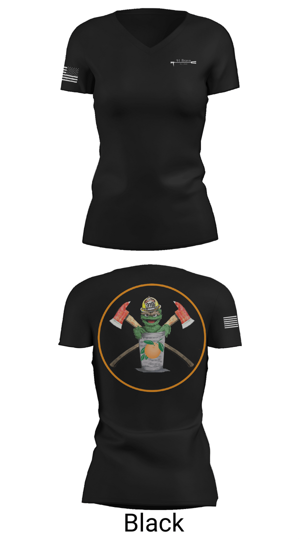 Womens Short Sleeve Vneck Shirt, 91 Bravo, Fire Department, Teamtime, Team time, sublimation, custom sports apparel, team uniforms, spirit wear, spiritwear, sports uniforms, custom shirts, team store, custom team store, fundraiser sports, apparel fundraiser