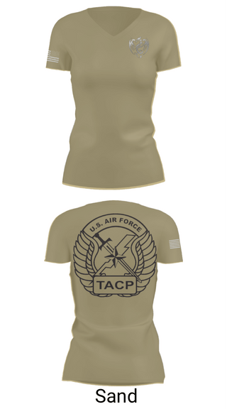 Women's Short Sleeve Vneck Shirt, 18th Air Support Operations Group, Air Force, Teamtime, Team time, sublimation, custom sports apparel, team uniforms, spirit wear, spiritwear, sports uniforms, custom shirts, team store, custom team store, fundraiser sports, apparel fundraiser