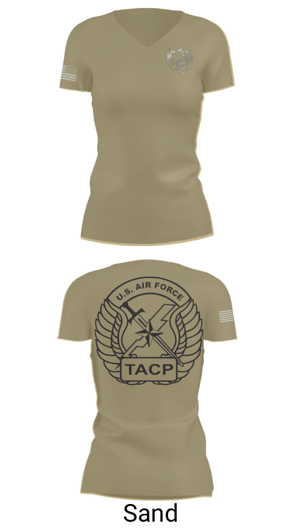Women's Short Sleeve Vneck Shirt, 18th Air Support Operations Group, Air Force, Teamtime, Team time, sublimation, custom sports apparel, team uniforms, spirit wear, spiritwear, sports uniforms, custom shirts, team store, custom team store, fundraiser sports, apparel fundraiser