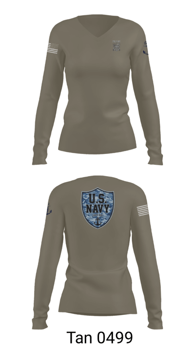 CVN 77 George HW Bus 94572783 Women's Long Sleeve V-neck Shirt - 43