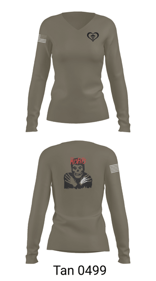 Womens Long Sleeve Vneck Shirt, 3rd squad, Army, Teamtime, Team time, sublimation, custom sports apparel, team uniforms, spirit wear, spiritwear, sports uniforms, custom shirts, team store, custom team store, fundraiser sports, apparel fundraiser