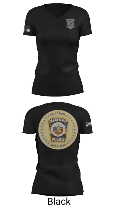 Swampscott Police 55581807 Women's Short Sleeve V-neck Shirt - 27