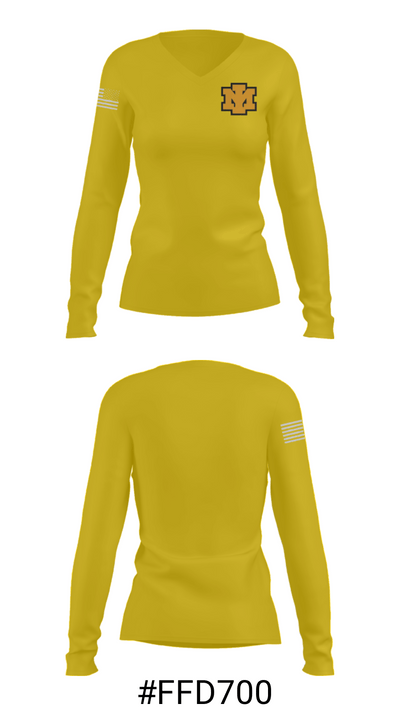 Iron Mountain High School Tennis 14545284 Women's Long Sleeve V-neck Shirt - 20
