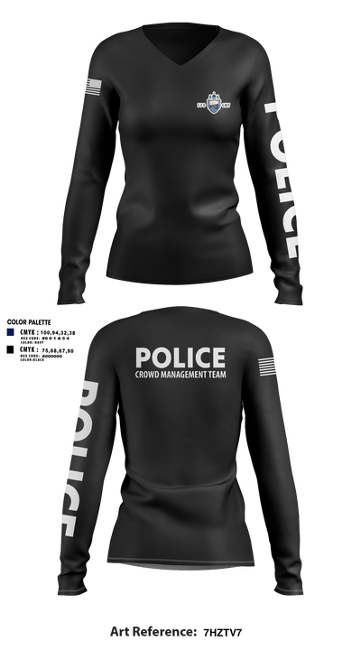 Fargo PD CMT 18649595 Women's Long Sleeve V-neck Shirt - 105