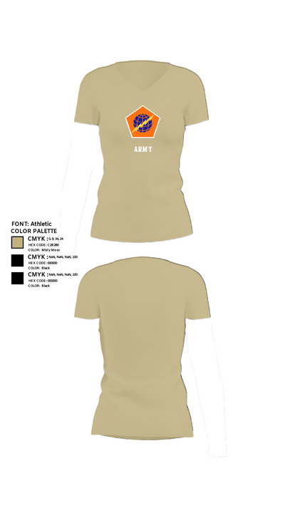 98th Expeditionary Signal Battalion 25845475 Women's Short Sleeve V-neck Shirt - 84