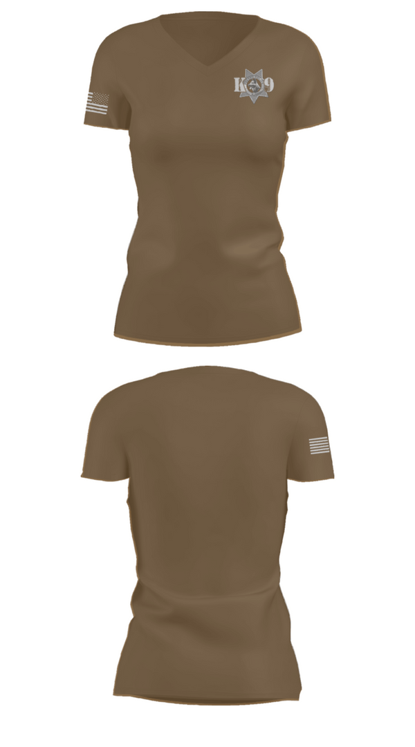 Womens Short Sleeve Vneck Shirt, Fresno Police Department K9 Unit, Police, Teamtime, Team time, sublimation, custom sports apparel, team uniforms, spirit wear, spiritwear, sports uniforms, custom shirts, team store, custom team store, fundraiser sports, apparel fundraiser