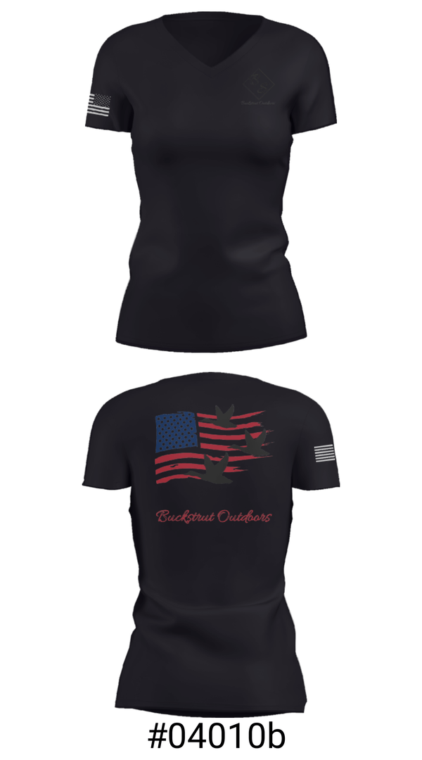 Women's Short Sleeve Vneck Shirt, Buckstrut OutdoorsBuckstrut Outdoors, , Teamtime, Team time, sublimation, custom sports apparel, team uniforms, spirit wear, spiritwear, sports uniforms, custom shirts, team store, custom team store, fundraiser sports, apparel fundraiser