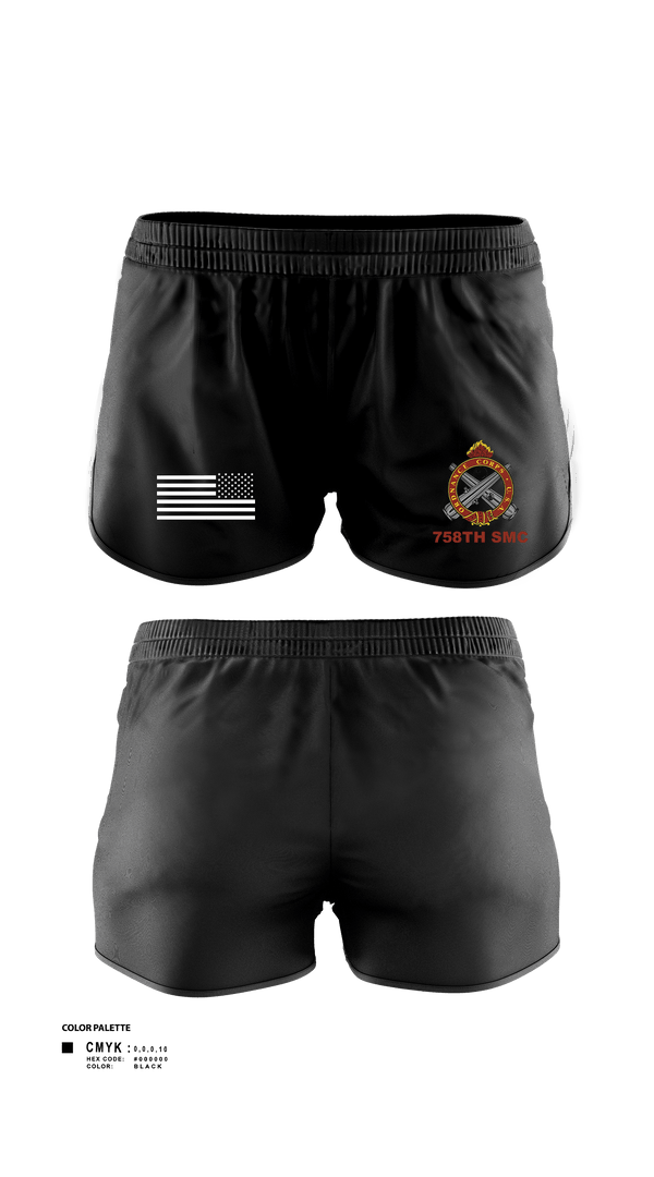 Women's Shorts, 758th SMC, Army, Teamtime, Team time, sublimation, custom sports apparel, team uniforms, spirit wear, spiritwear, sports uniforms, custom shirts, team store, custom team store, fundraiser sports, apparel fundraiser