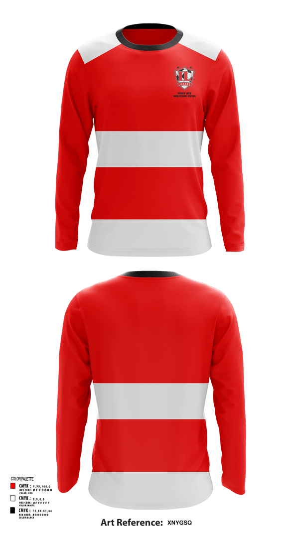 Long Sleeve Performance Shirt, Indian Lake High School Soccer, Men's Soccer, Teamtime, Team time, sublimation, custom sports apparel, team uniforms, spirit wear, spiritwear, sports uniforms, custom shirts, team store, custom team store, fundraiser sports, apparel fundraiser