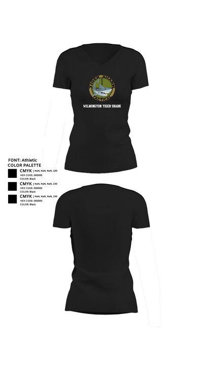 Wilmington Tiger Shark 19373018 Women's Short Sleeve V-neck Shirt - 24