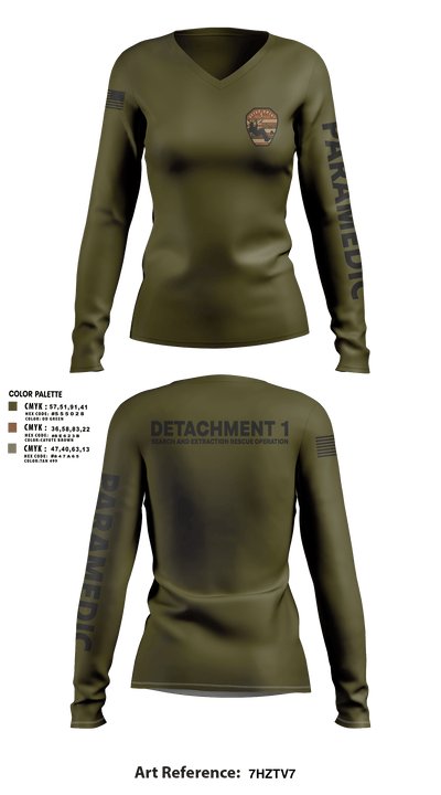 Detachment 1 27221981 Women's Long Sleeve V-neck Shirt - 13