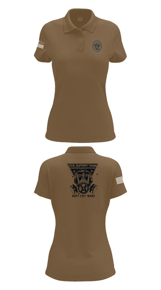 Womens Short Sleeve Performance Polo, 61st CST, Army, Teamtime, Team time, sublimation, custom sports apparel, team uniforms, spirit wear, spiritwear, sports uniforms, custom shirts, team store, custom team store, fundraiser sports, apparel fundraiser