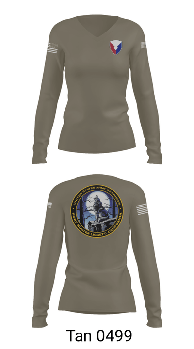 USAG Fort Hunter Liggett 63264859 Women's Long Sleeve V-neck Shirt - 39