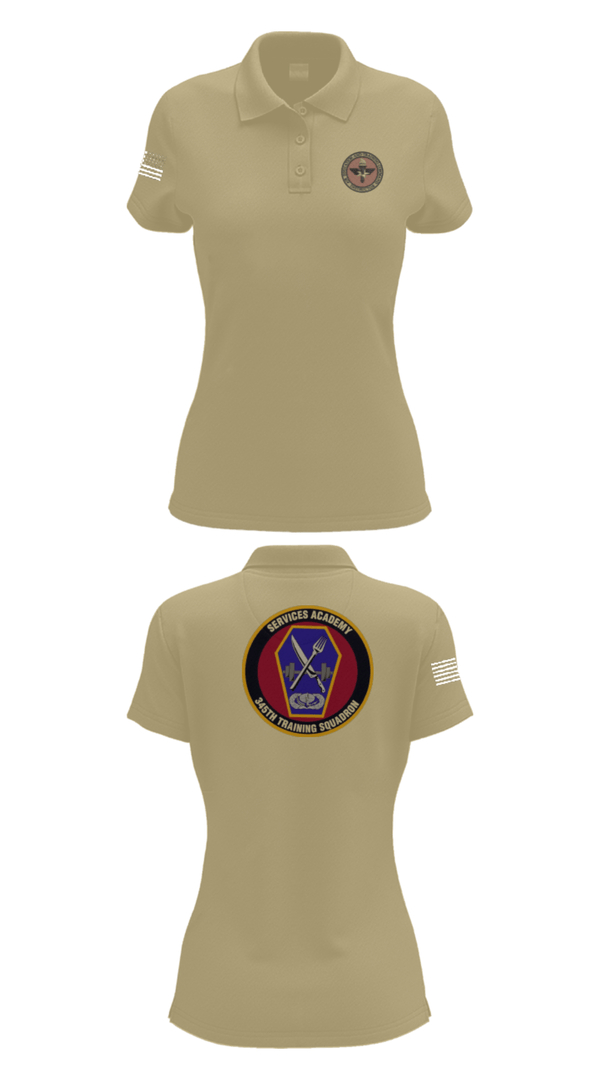 Womens Short Sleeve Performance Polo, 345 TRS, Air Force, Teamtime, Team time, sublimation, custom sports apparel, team uniforms, spirit wear, spiritwear, sports uniforms, custom shirts, team store, custom team store, fundraiser sports, apparel fundraiser