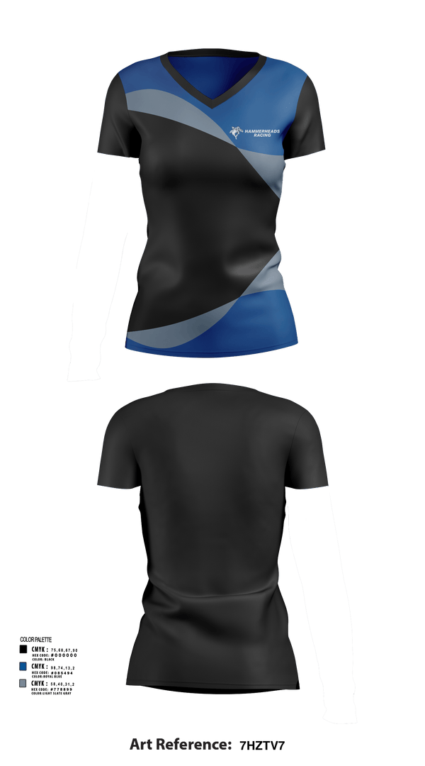Womens Short Sleeve Vneck Shirt, Hammerheads Racing, Spirit Store, Teamtime, Team time, sublimation, custom sports apparel, team uniforms, spirit wear, spiritwear, sports uniforms, custom shirts, team store, custom team store, fundraiser sports, apparel fundraiser