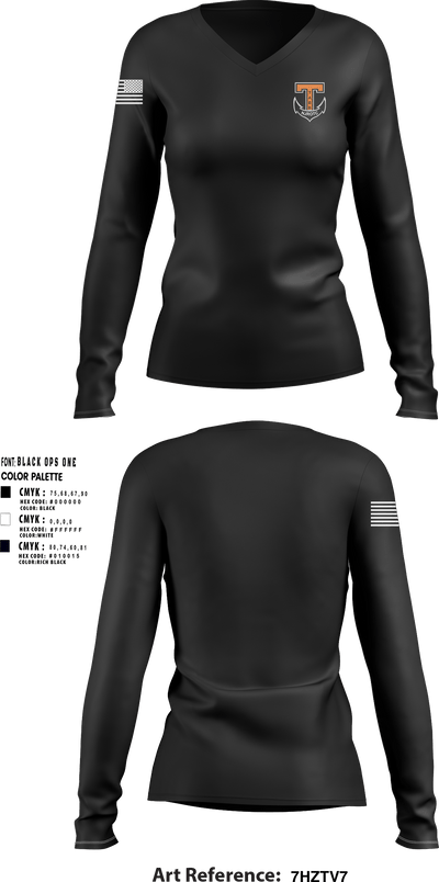 Tabb NJROTC 42524039 Women's Long Sleeve V-neck Shirt - 10