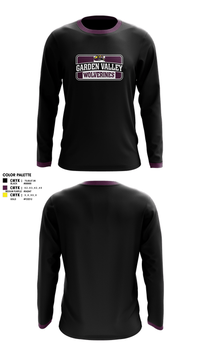 Garden Valley Wolverines 38799509 Long Sleeve Performance Shirt - 2