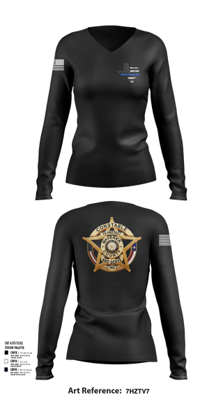 Womens Long Sleeve Vneck Shirt, Maverick County Constable PCT 4, , Teamtime, Team time, sublimation, custom sports apparel, team uniforms, spirit wear, spiritwear, sports uniforms, custom shirts, team store, custom team store, fundraiser sports, apparel fundraiser