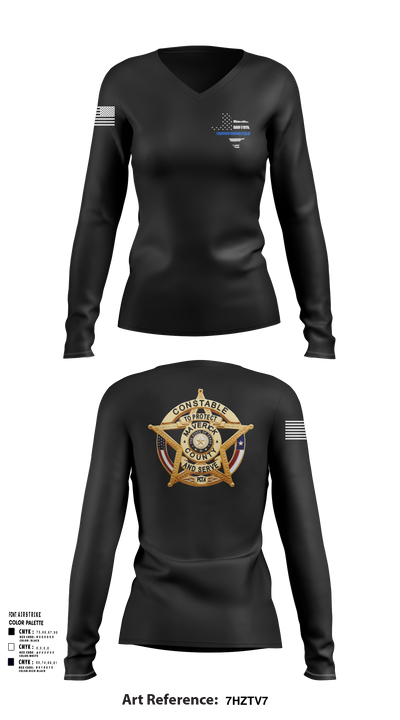 Maverick County Constable PCT 4 23255361 Women's Long Sleeve V-neck Shirt - 105