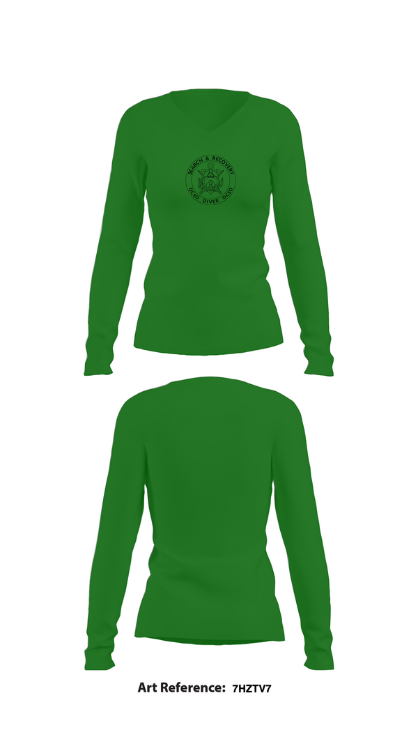 Womens Long Sleeve Vneck Shirt, Underwater Search & Recovery Team, Police, Teamtime, Team time, sublimation, custom sports apparel, team uniforms, spirit wear, spiritwear, sports uniforms, custom shirts, team store, custom team store, fundraiser sports, apparel fundraiser