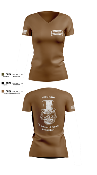 Womens Short Sleeve Vneck Shirt, APSU RANGER CHALLENGE, Army, Teamtime, Team time, sublimation, custom sports apparel, team uniforms, spirit wear, spiritwear, sports uniforms, custom shirts, team store, custom team store, fundraiser sports, apparel fundraiser