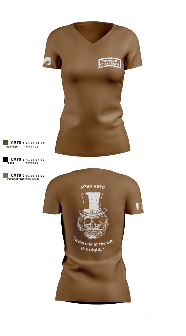 Womens Short Sleeve Vneck Shirt, APSU RANGER CHALLENGE, Army, Teamtime, Team time, sublimation, custom sports apparel, team uniforms, spirit wear, spiritwear, sports uniforms, custom shirts, team store, custom team store, fundraiser sports, apparel fundraiser