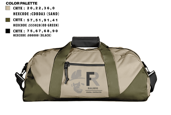 Duffle Bag, FR BUILDERS, , Teamtime, Team time, sublimation, custom sports apparel, team uniforms, spirit wear, spiritwear, sports uniforms, custom shirts, team store, custom team store, fundraiser sports, apparel fundraiser