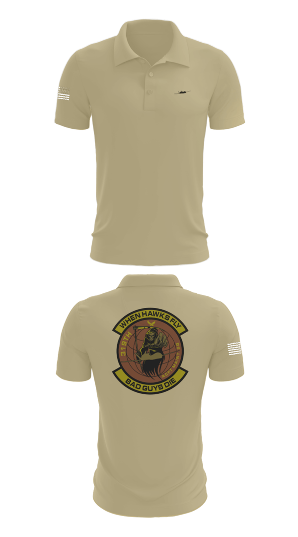 Short Sleeve Performance Polo, 319th Maintenance Squadron, Air Force, Teamtime, Team time, sublimation, custom sports apparel, team uniforms, spirit wear, spiritwear, sports uniforms, custom shirts, team store, custom team store, fundraiser sports, apparel fundraiser