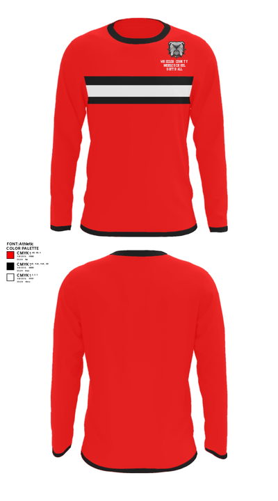 Wheeler County Middle School Softball 81804266 Long Sleeve Performance Shirt - 23