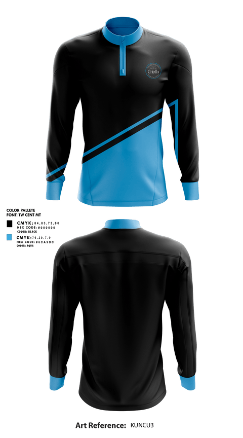 Quarter Zip Jacket, Criolla Sandwich & Pasta, , Teamtime, Team time, sublimation, custom sports apparel, team uniforms, spirit wear, spiritwear, sports uniforms, custom shirts, team store, custom team store, fundraiser sports, apparel fundraiser