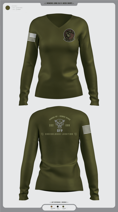 332 ECS SCOS 86475231 Women's Long Sleeve V-neck Shirt - 6