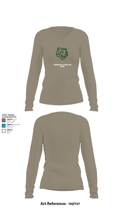 Jackson-Reed (Wilson) High School 17300686 Women's Long Sleeve V-neck Shirt - 25